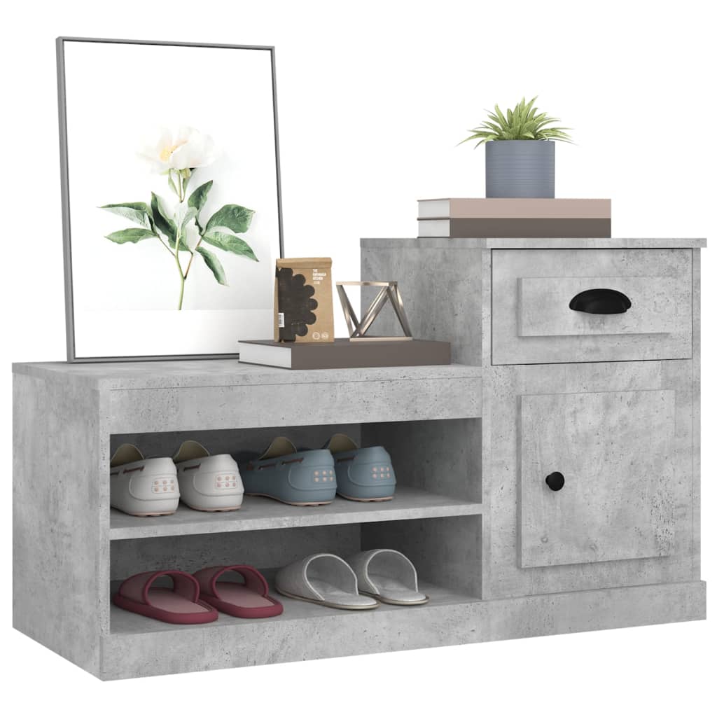 vidaXL Armoire à chaussures gris béton 100x42x60 cm bois d'ingénierie