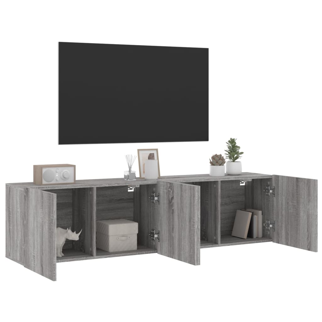 vidaXL Meubles TV muraux 2 pcs sonoma gris 80x30x41 cm