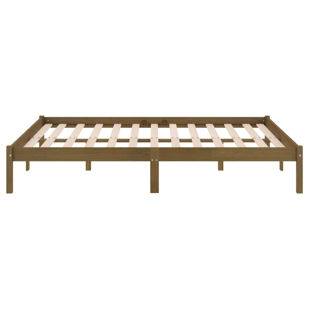 vidaXL Cadre de lit Marron miel Bois de pin massif 140x200 cm