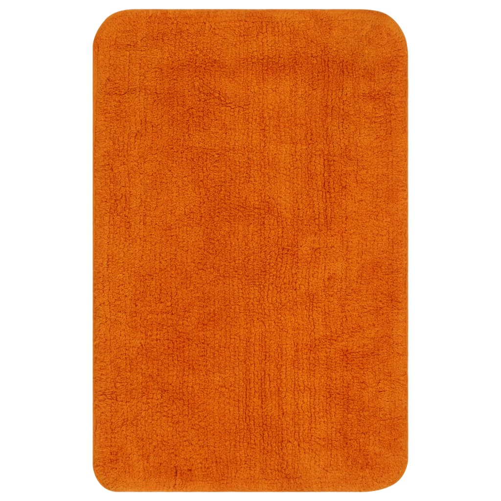 vidaXL Jeu de tapis de salle de bain 3 pcs Tissu Orange