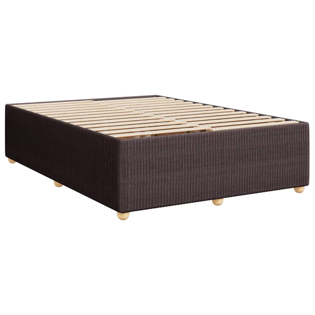 vidaXL Sommier à lattes de lit avec matelas Marron foncé 140x200 cm