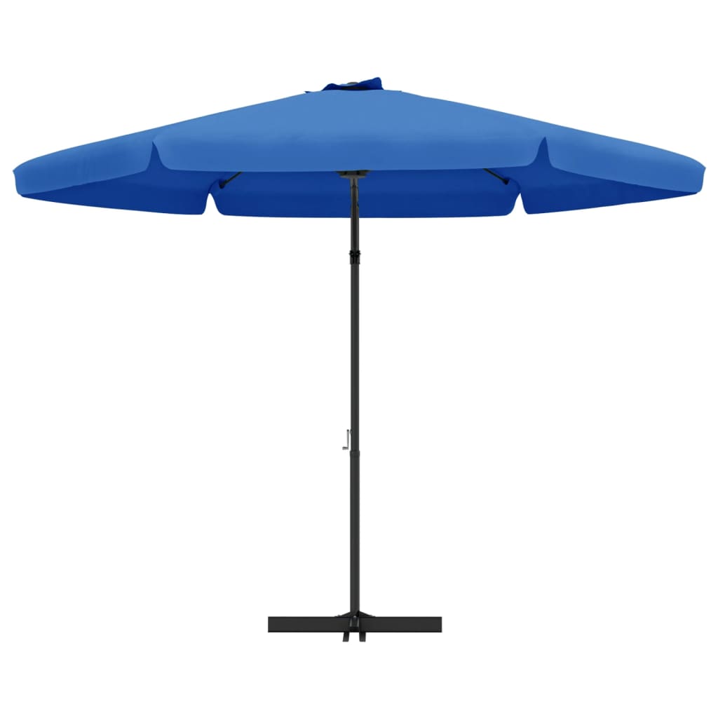 vidaXL Parasol de jardin avec mât en acier 300 cm Bleu azuré