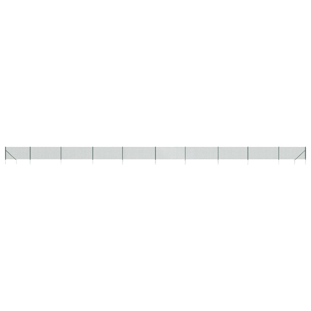 vidaXL Clôture à mailles losangées avec piquet d'ancrage vert 1x25 m