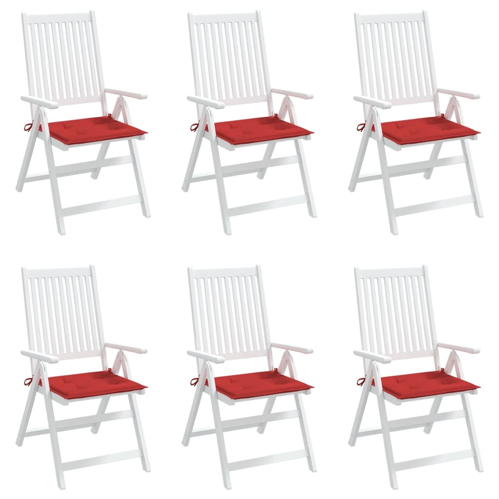 vidaXL Coussins de chaise de jardin 6 pcs rouge 40x40x3cm tissu oxford