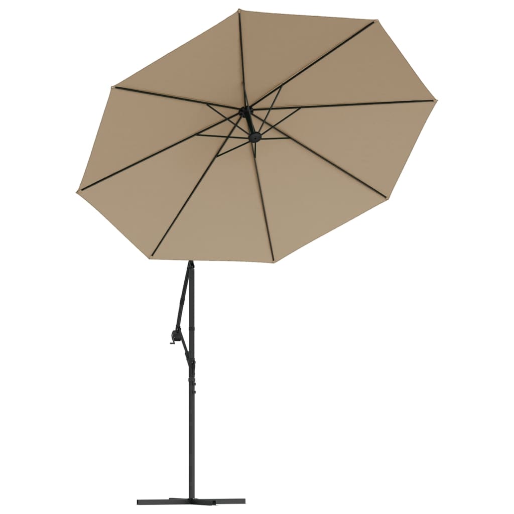vidaXL Tissu de remplacement pour parasol déporté Taupe 350 cm