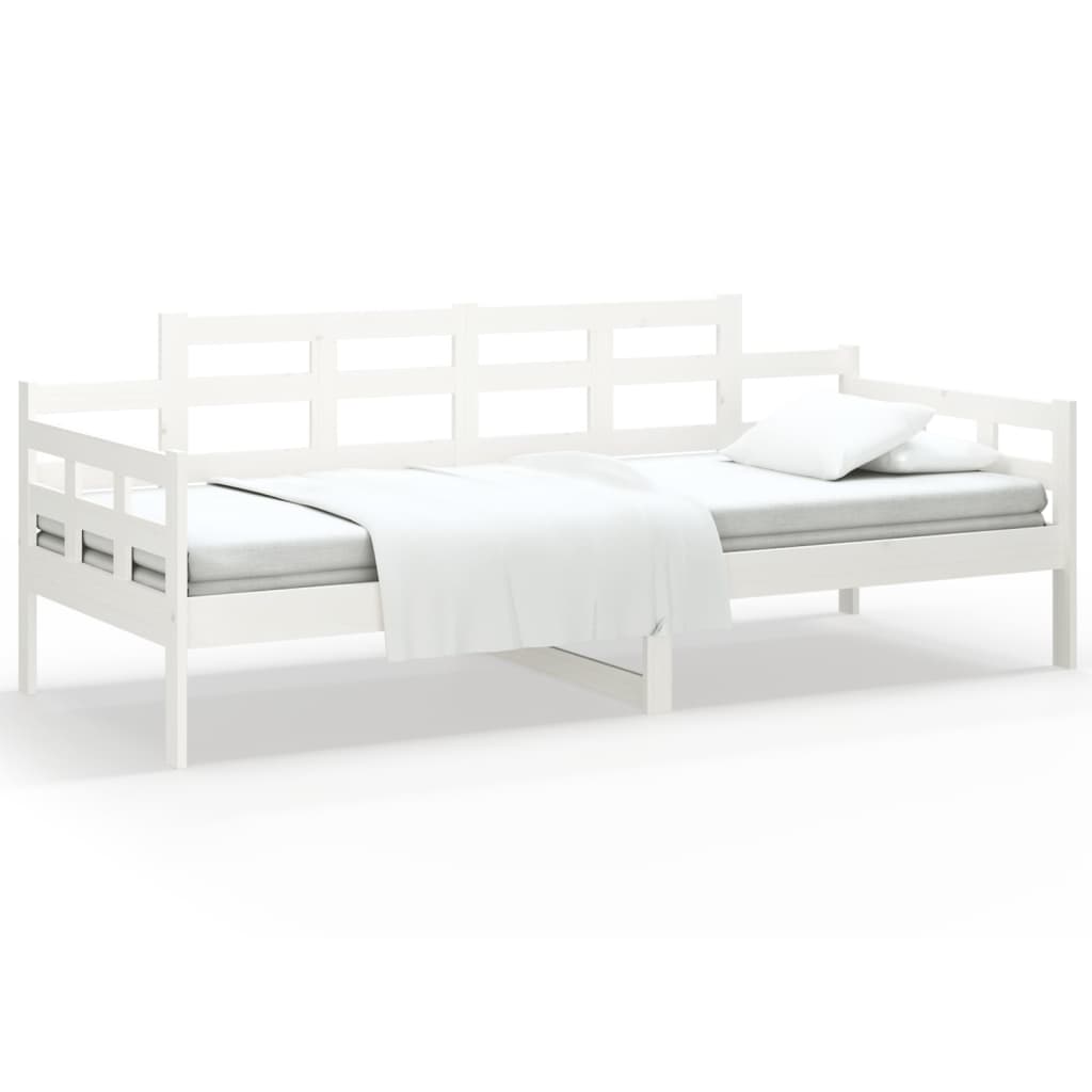 vidaXL Lit de jour sans matelas blanc bois de pin massif 90x200 cm