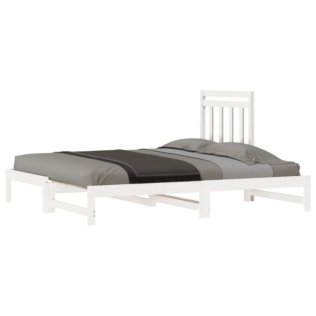 vidaXL Lit coulissant sans matelas blanc 2x(90x200) cm