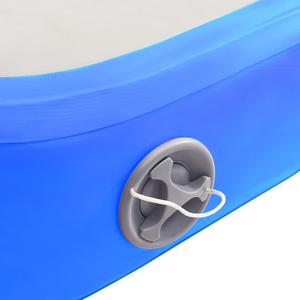 vidaXL Tapis gonflable de gymnastique avec pompe 800x100x20cm PVC Bleu