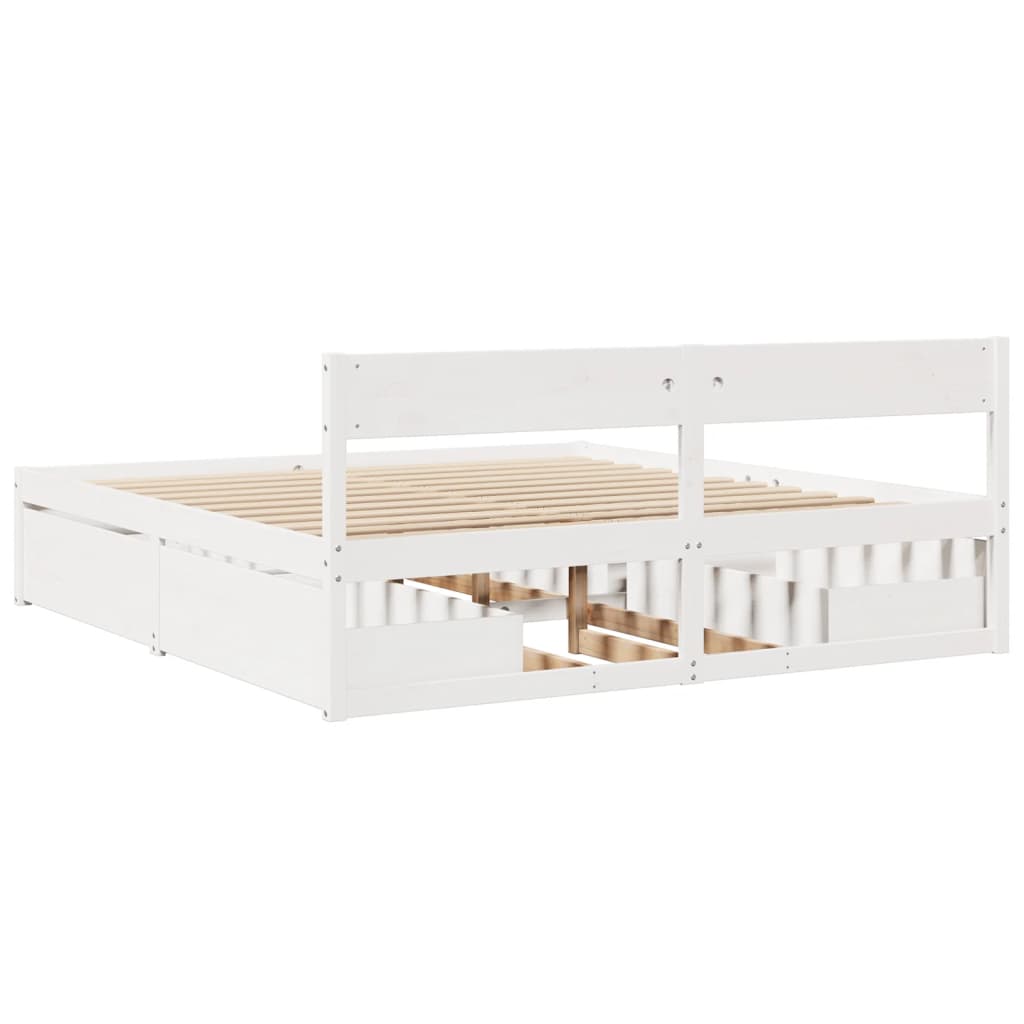 vidaXL Cadre de lit sans matelas blanc 180x200 cm bois massif de pin