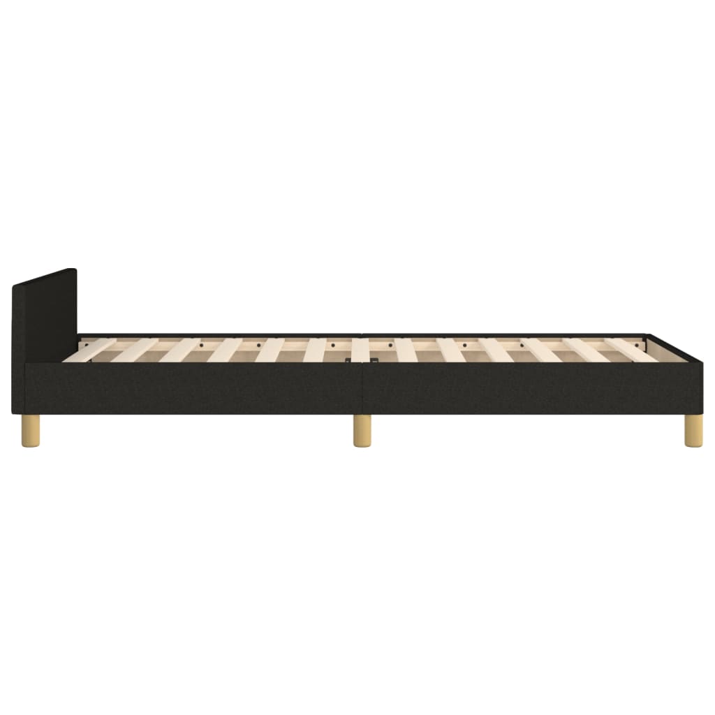 vidaXL Cadre de lit avec tête de lit sans matelas noir 90x190 cm tissu