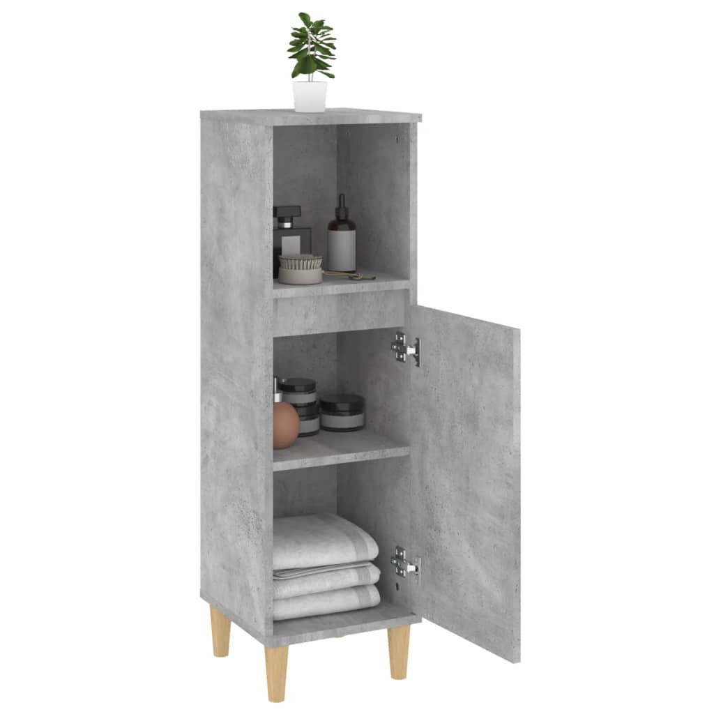 vidaXL Armoire de salle de bain gris béton 30x30x100 cm