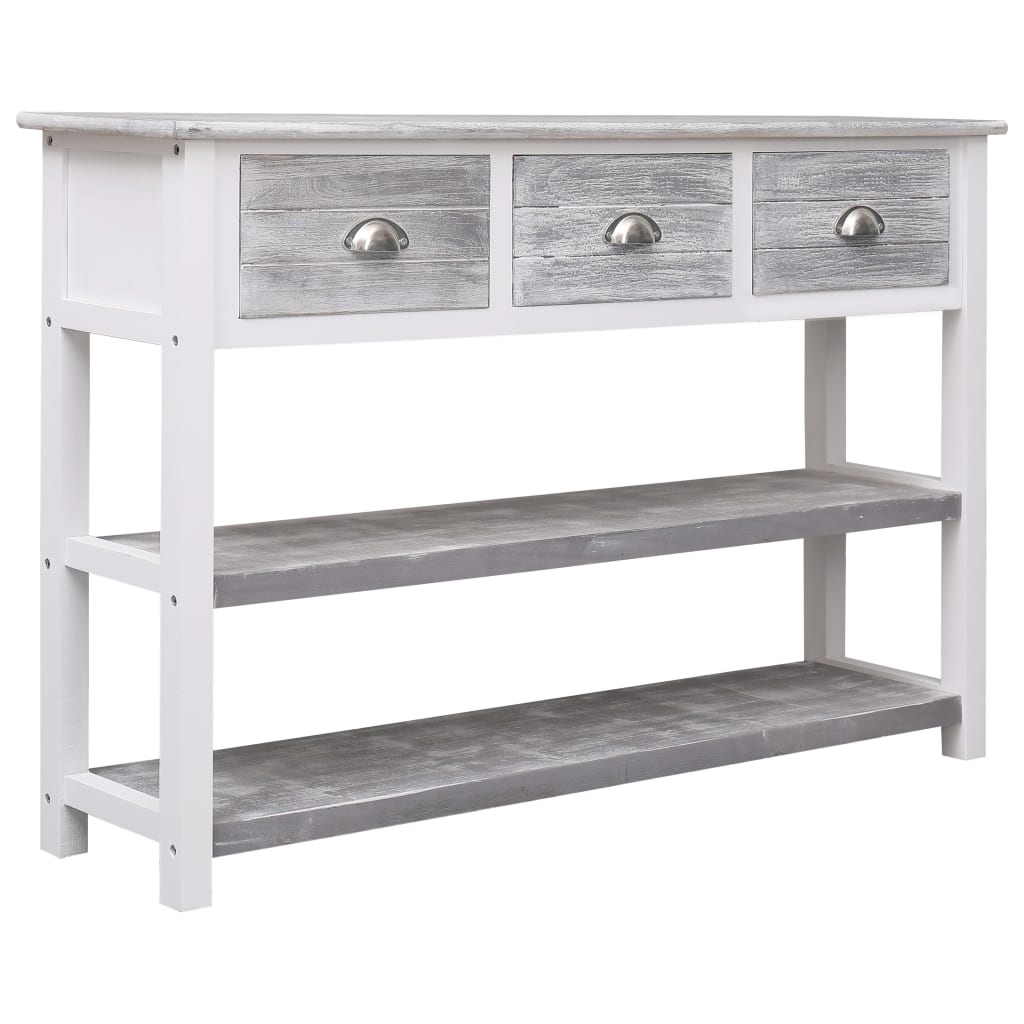 vidaXL Buffet Antique Gris 115x30x76 cm Bois