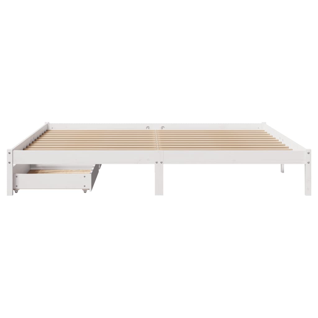 vidaXL Cadre de lit sans matelas blanc 180x200 cm bois massif de pin