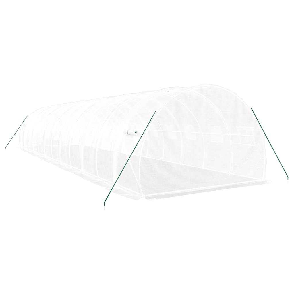 vidaXL Serre avec cadre en acier blanc 36 m² 12x3x2 m