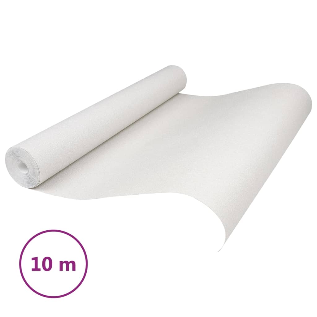 vidaXL Papier peint 3D couleur unie blanc 10x0,53 m non tissé