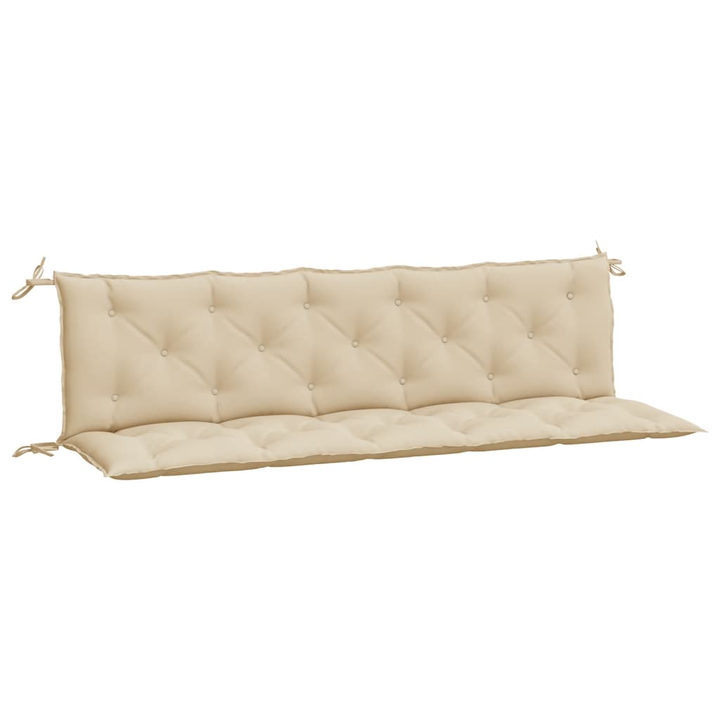 vidaXL Coussins de banc jardin lot de 2 beige 180x50x7 cm tissu Oxford