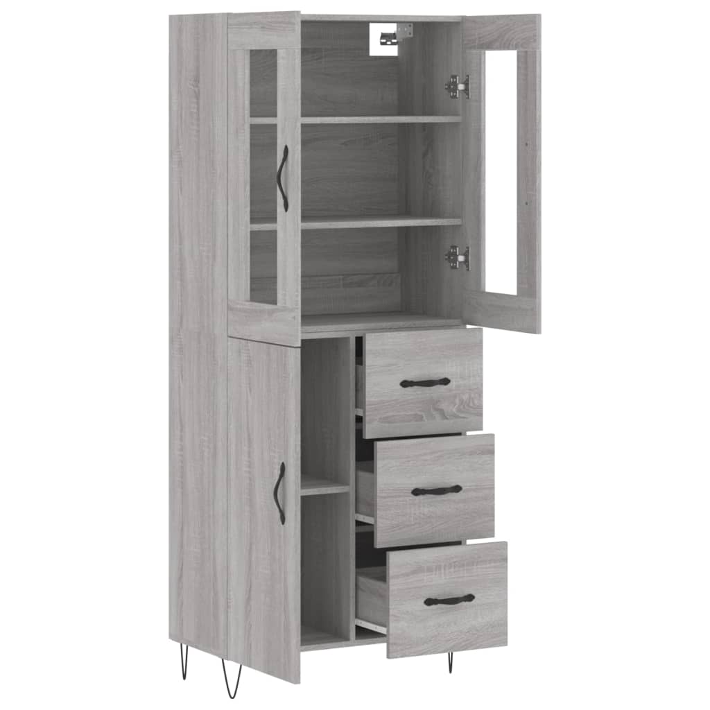 vidaXL Buffet haut Sonoma gris 69,5x34x180 cm Bois d'ingénierie