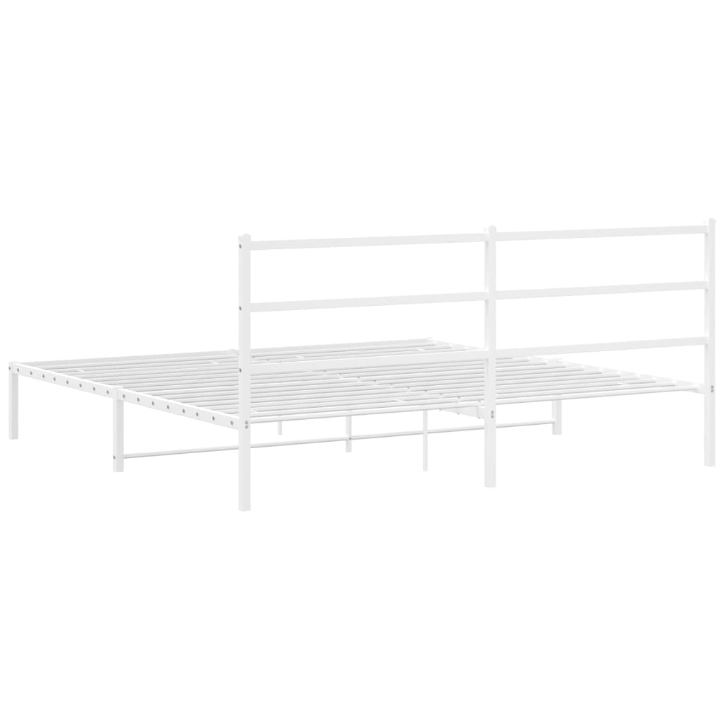 vidaXL Cadre de lit métal sans matelas et tête de lit blanc 193x203 cm