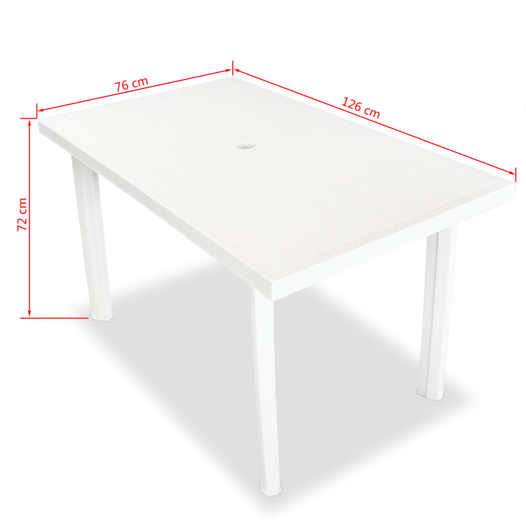 vidaXL Mobilier à manger d'extérieur 5 pcs Plastique Blanc