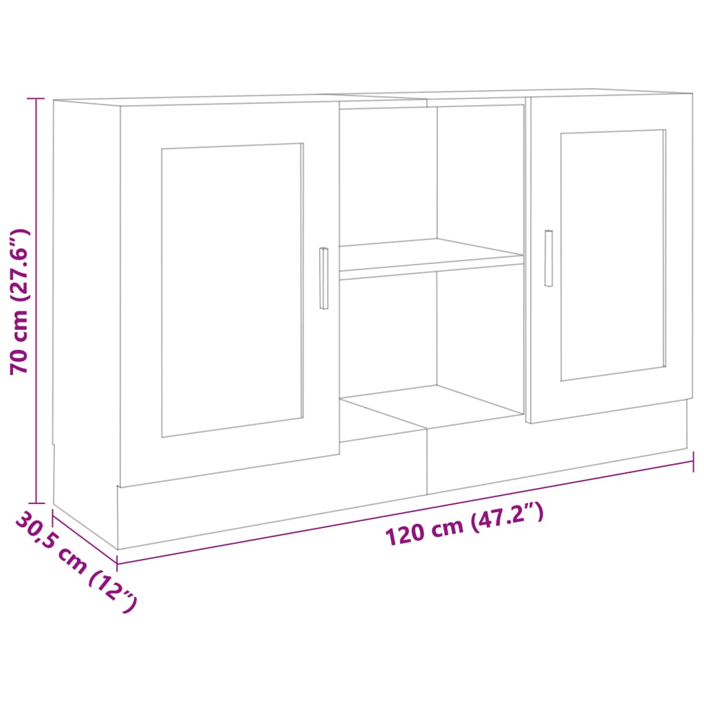 vidaXL Buffet Chêne sonoma 120x30,5x70 cm Bois d'ingénierie