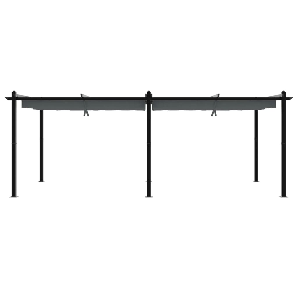 vidaXL Tonnelle avec toit rétractable anthracite 3x6 m aluminium