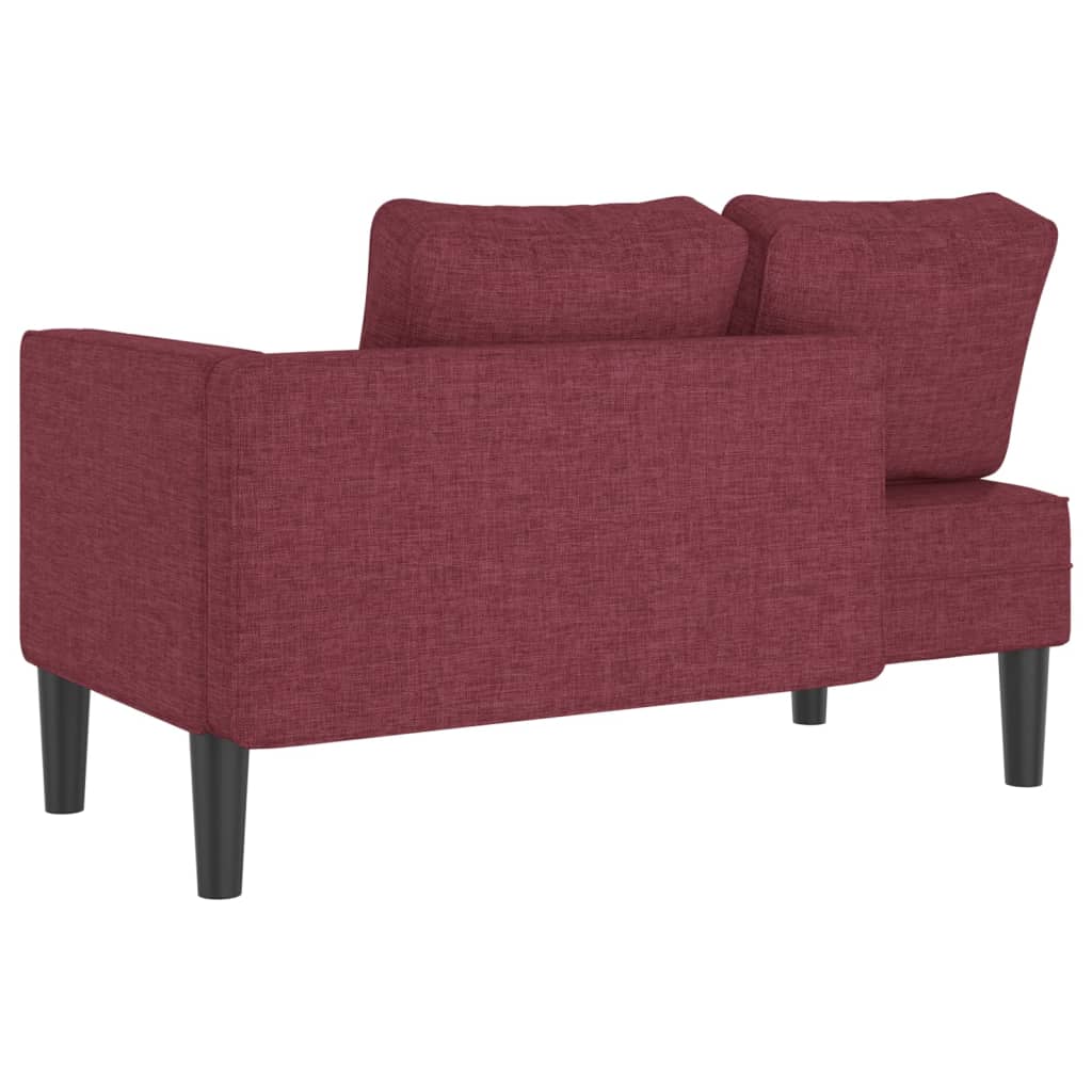 vidaXL Chaise longue avec coussins rouge bordeaux tissu