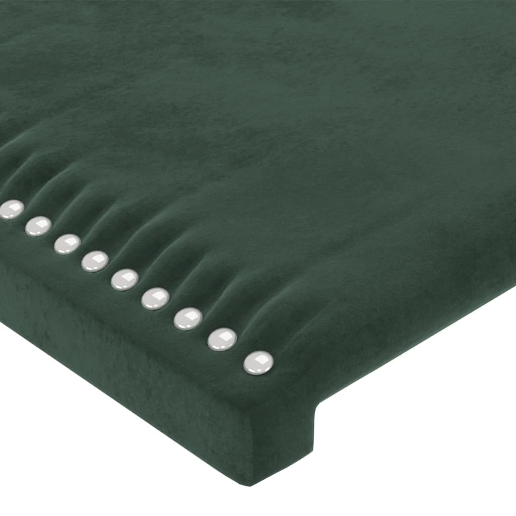 vidaXL Tête de lit à LED Vert foncé 180x5x78/88 cm Velours