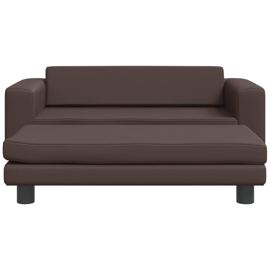 vidaXL Canapé avec repose-pied pour enfants marron 100x50x30 cm