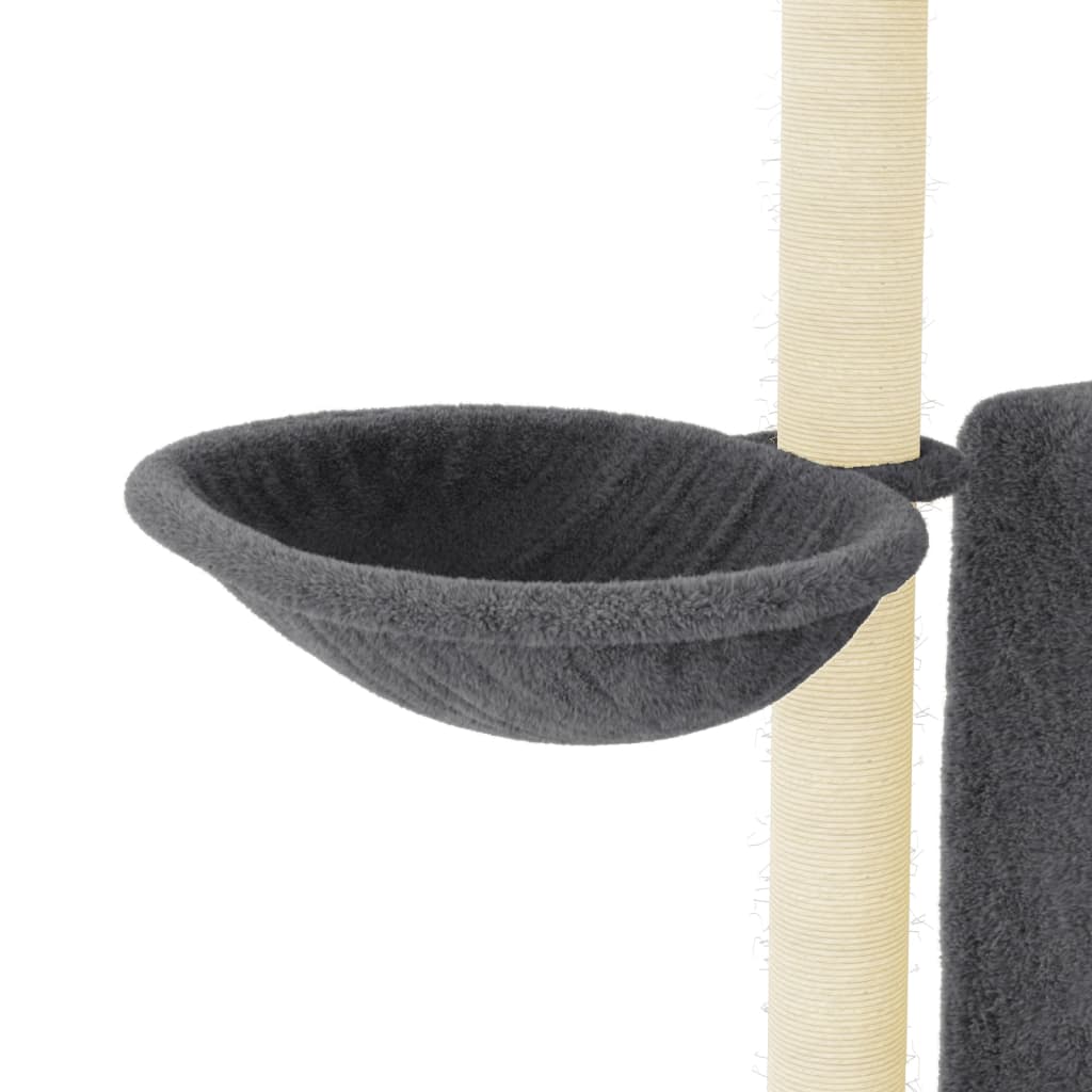 vidaXL Arbre à chat avec griffoirs en sisal gris foncé 96,5 cm