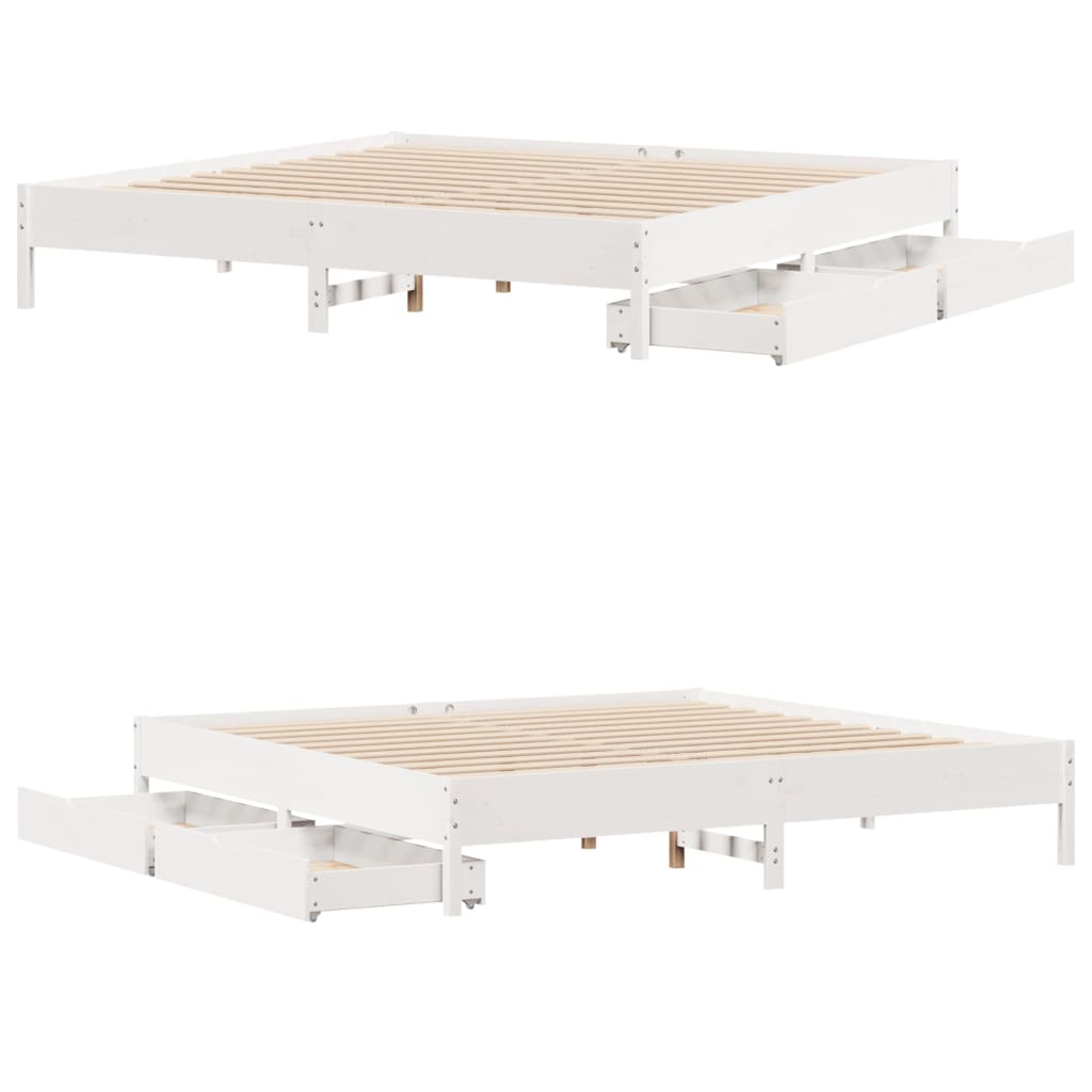 vidaXL Cadre de lit sans matelas blanc 180x200 cm bois massif de pin