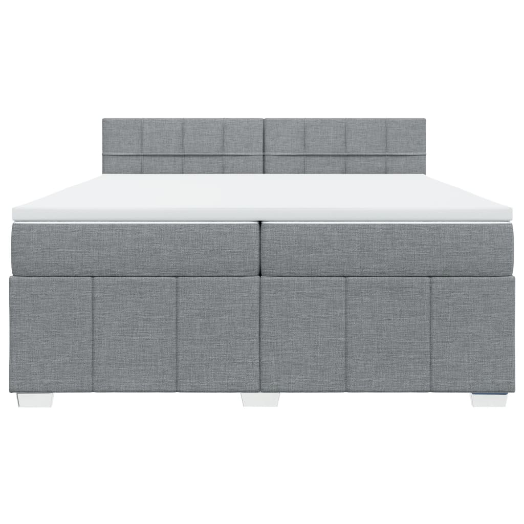 vidaXL Sommier à lattes de lit avec matelas Gris clair 200x200cm Tissu