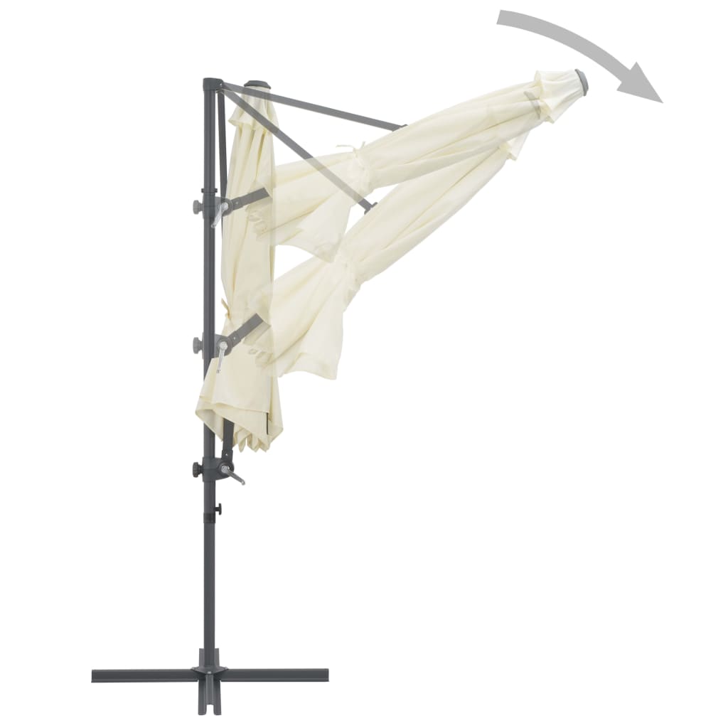 vidaXL Parasol de jardin avec base portable sable