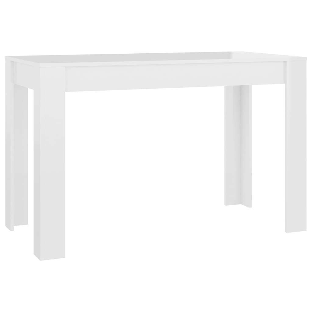 vidaXL Table à manger Blanc brillant 120x60x76 cm Bois d'ingénierie
