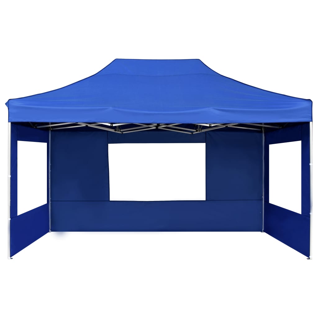 vidaXL Tente de réception pliable avec parois Aluminium 4,5x3 m Bleu