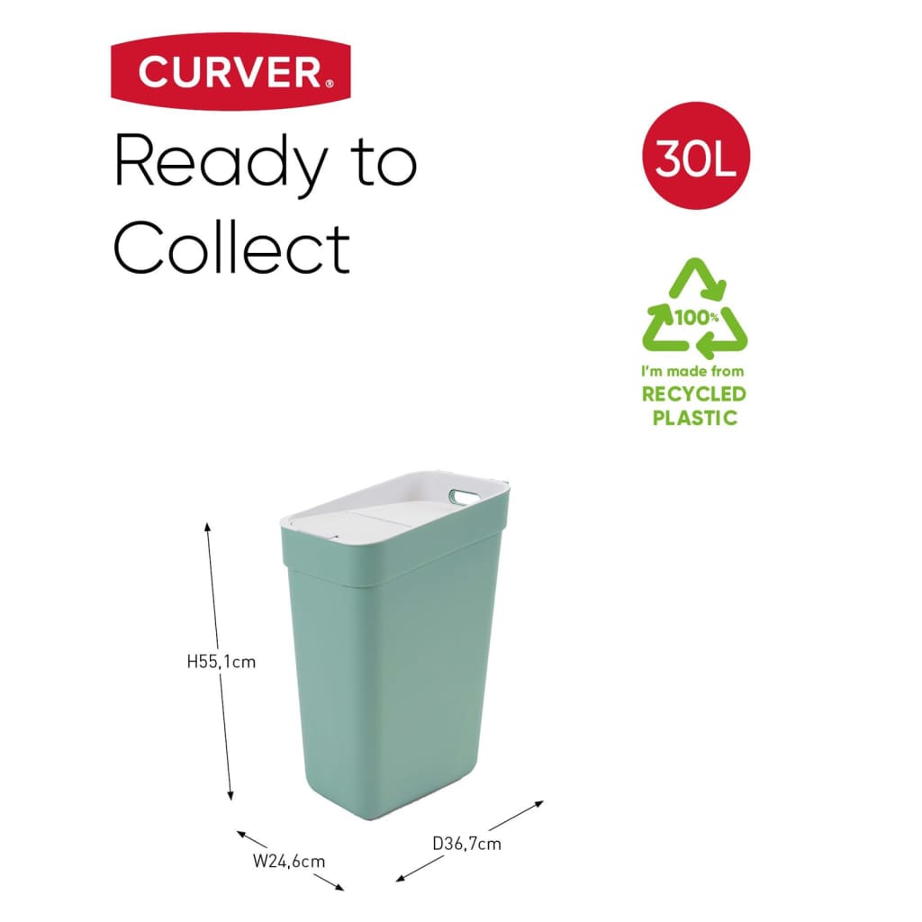Curver Poubelle Ready to Collect 30 L Vert menthe