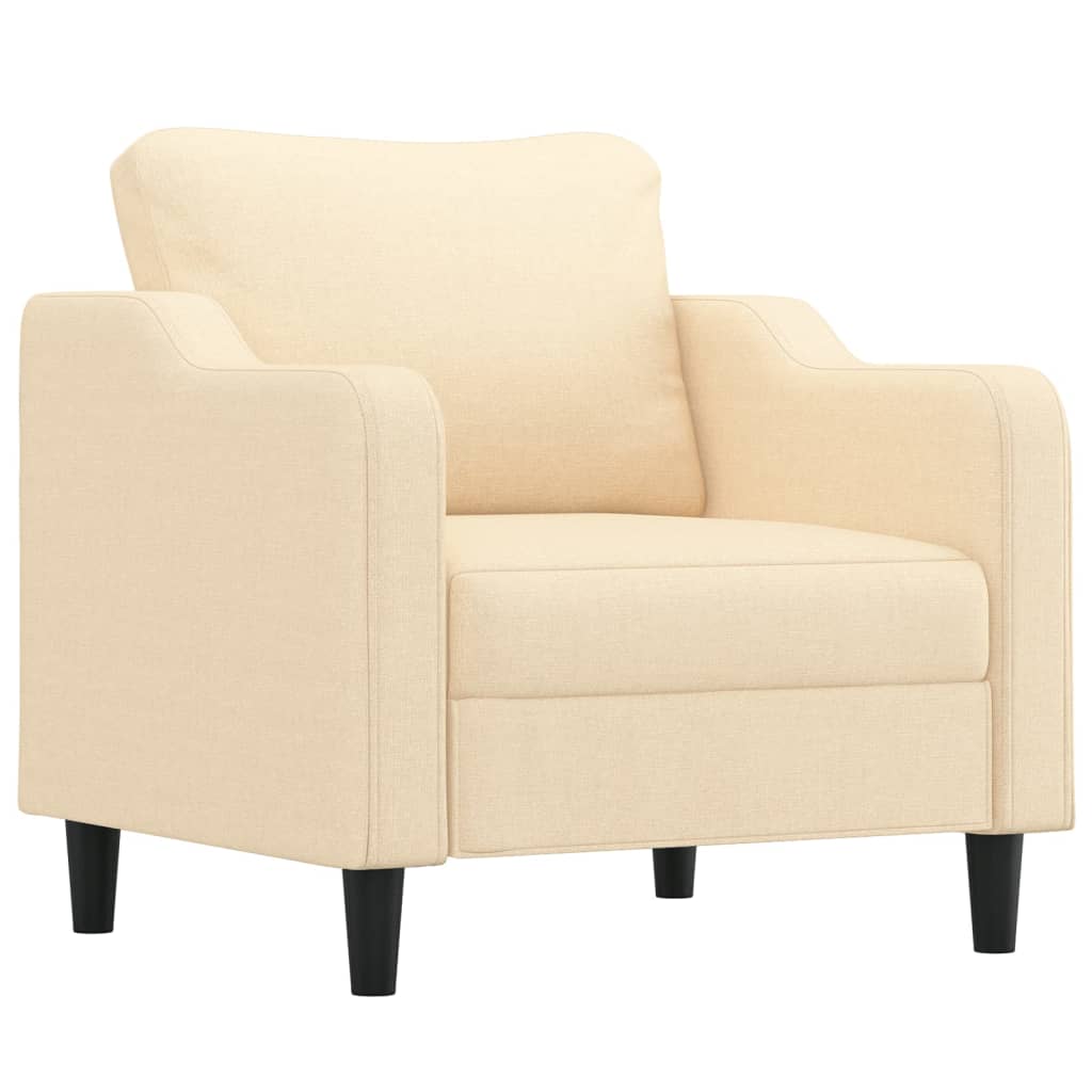 vidaXL Fauteuil avec repose-pied Crème 60 cm Tissu