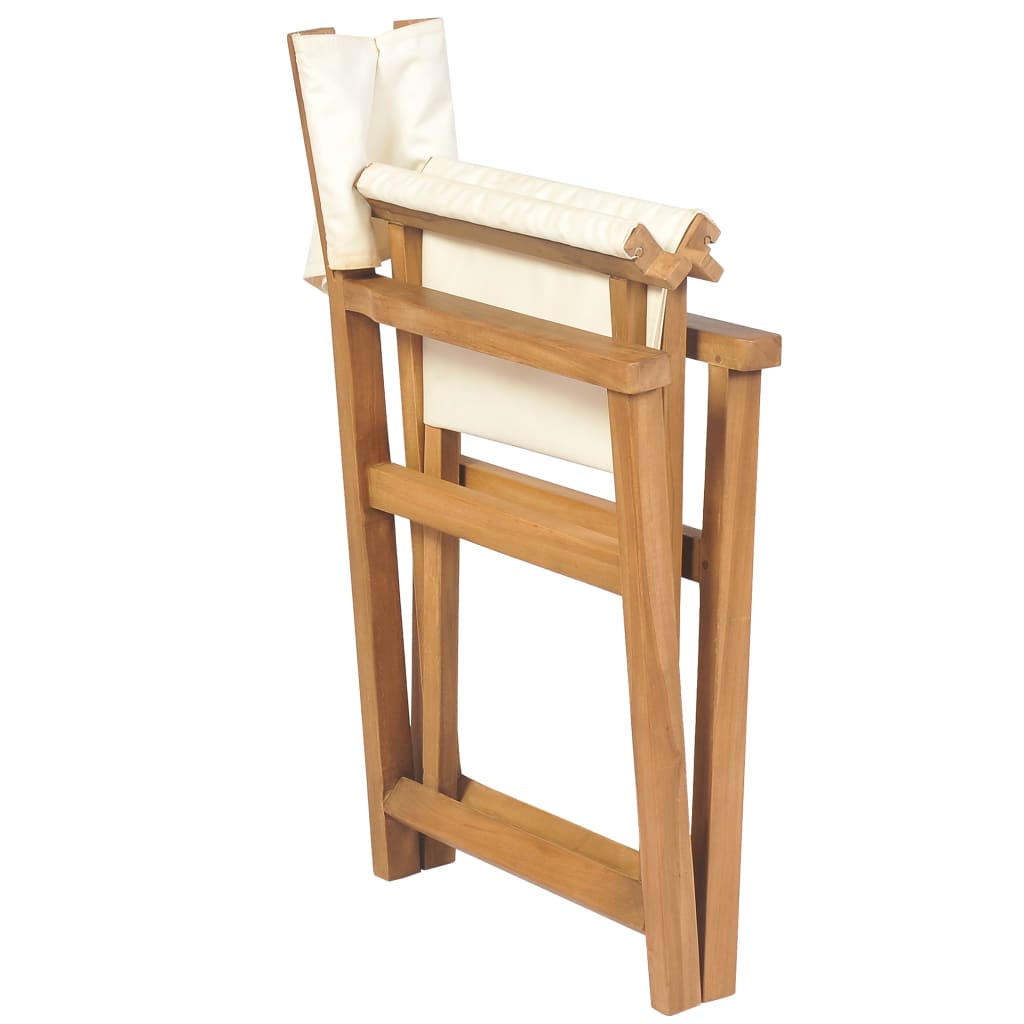 vidaXL Chaise pliable de metteur en scène bois de teck solide
