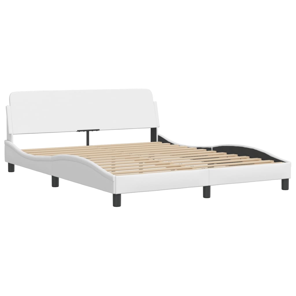 vidaXL Cadre de lit sans matelas blanc 160x200 cm similicuir