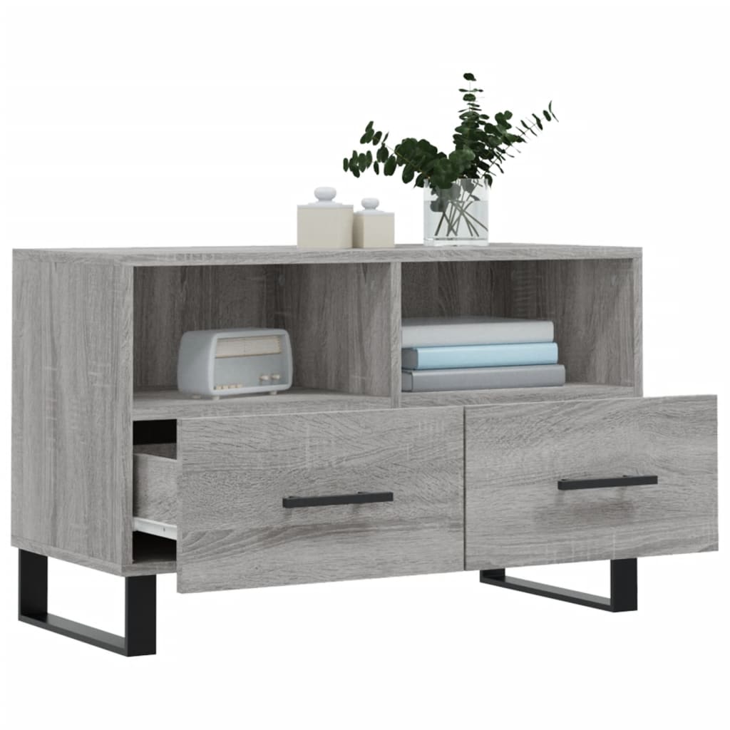 vidaXL Meuble TV Sonoma gris 80x36x50 cm Bois d'ingénierie