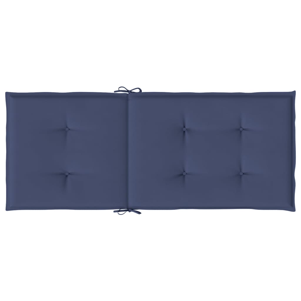 vidaXL Coussins de chaise à dossier haut lot de 2 bleu marine tissu