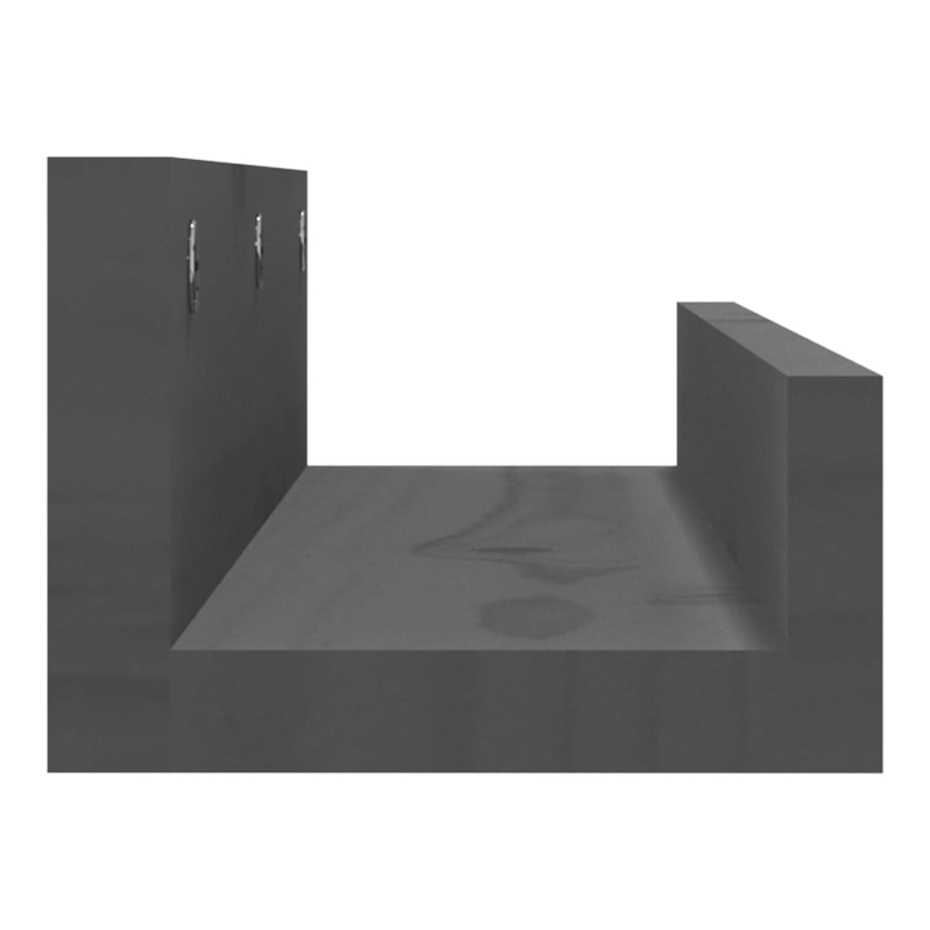 vidaXL Étagères murales 2 pcs Gris 50x12x9 cm Bois de pin massif