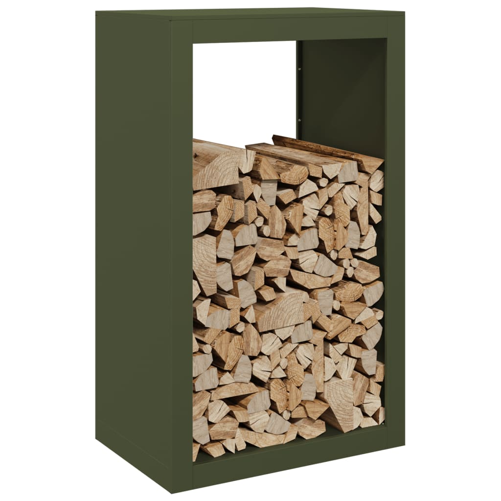 vidaXL Portant de bois de chauffage vert 60x40x100 cm acier