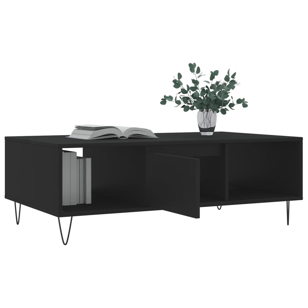 vidaXL Table basse noir 104x60x35 cm bois d'ingénierie