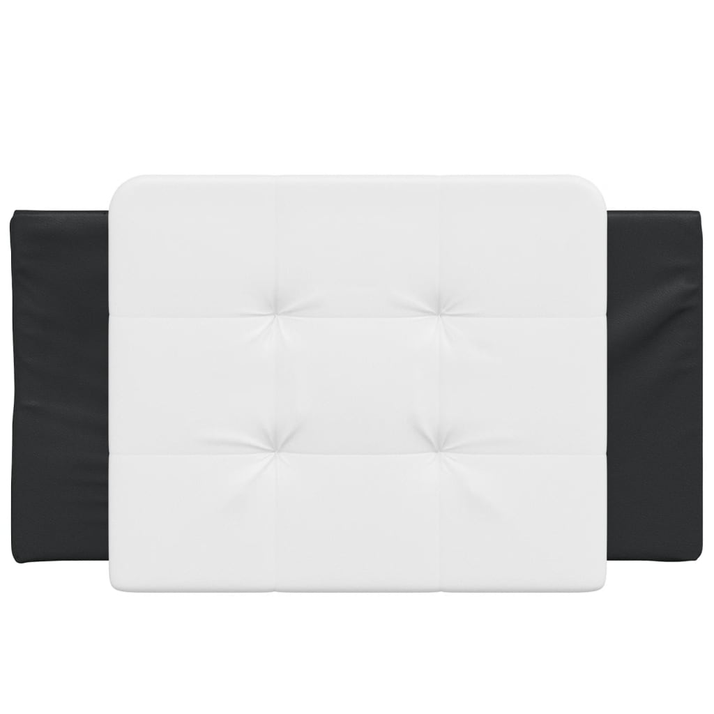 vidaXL Coussin de tête de lit noir et blanc 80 cm similicuir