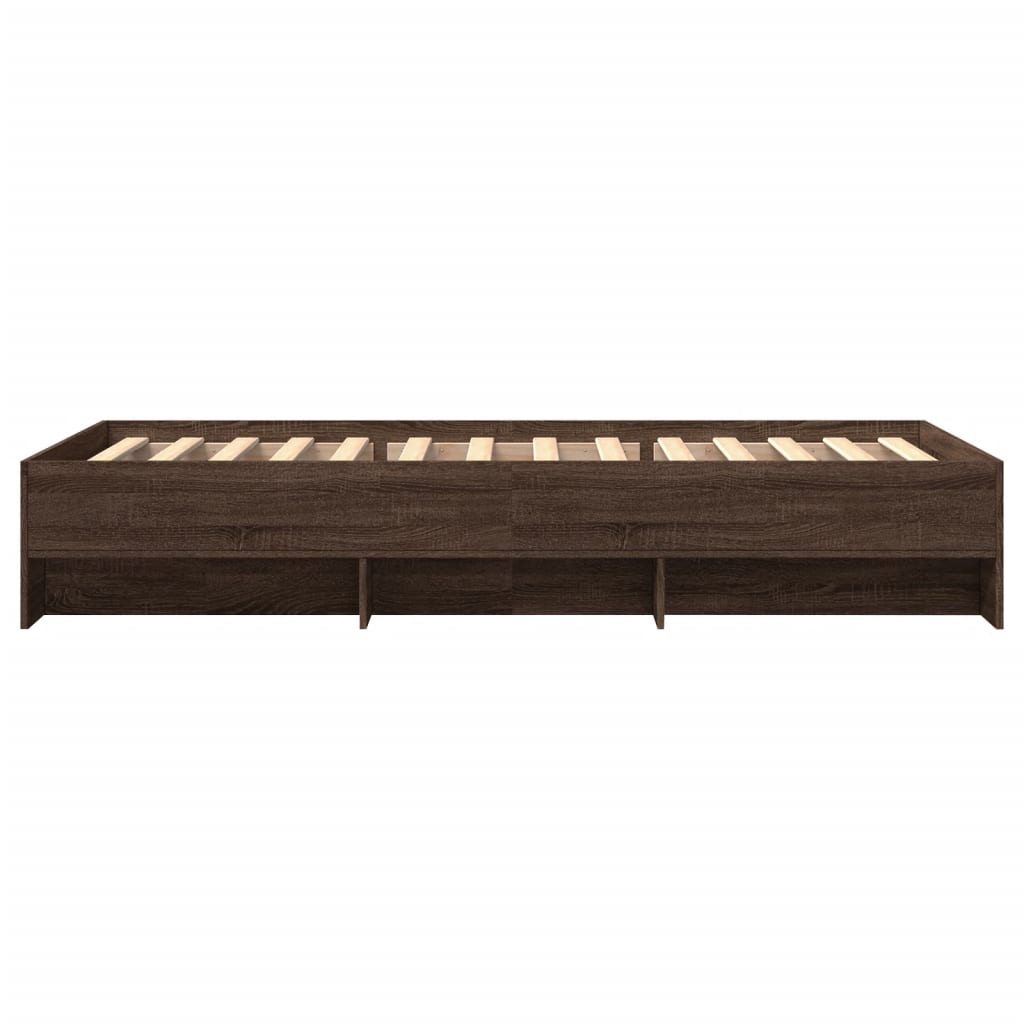 vidaXL Cadre de lit sans matelas chêne marron 75x190cm bois ingénierie