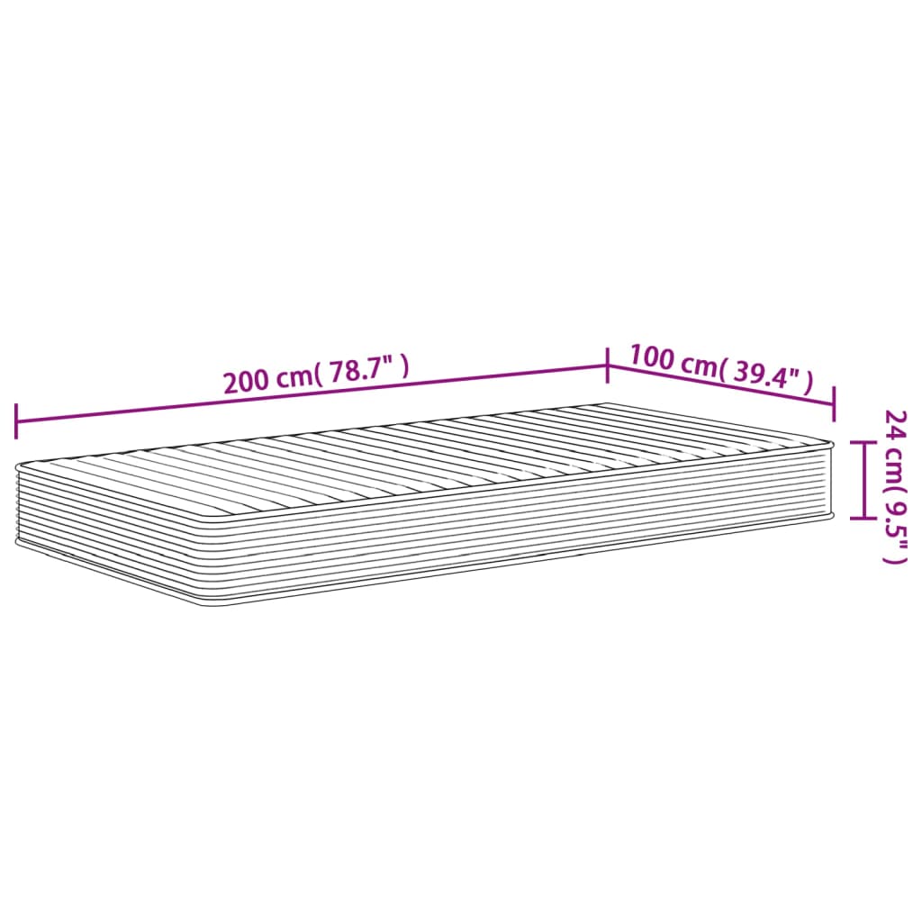 vidaXL Matelas en mousse moyennement doux 100x200 cm