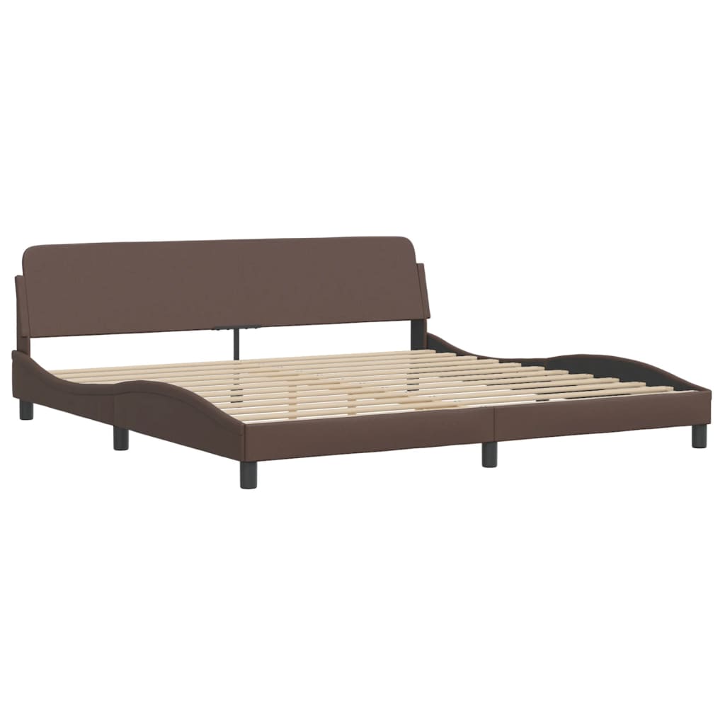 vidaXL Lit avec matelas marron 200x200 cm similicuir