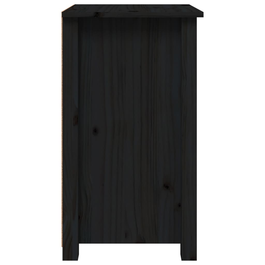 vidaXL Table de chevet Noir 40x35x61,5 cm Bois de pin massif