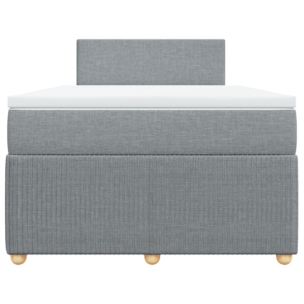 vidaXL Sommier à lattes de lit et matelas gris clair 120x190 cm tissu