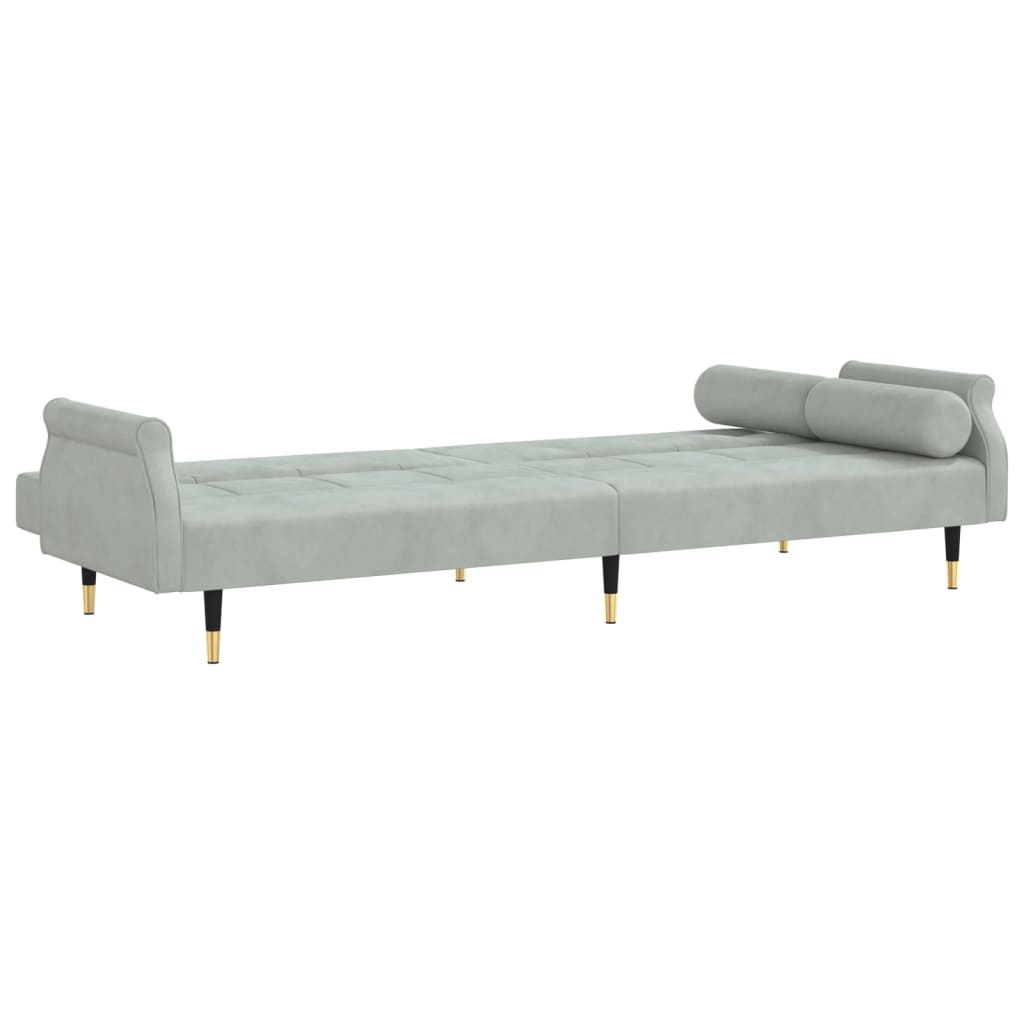 vidaXL Canapé-lit avec coussins gris clair velours